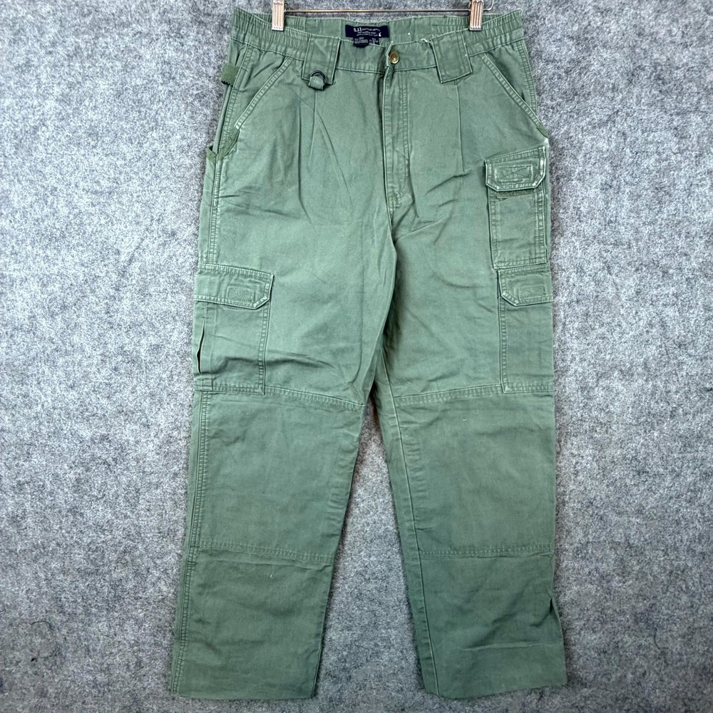 5.11 Tactical Series Pants Mens 30 Green Cotton Cargo Pockets Utility Workwear‎